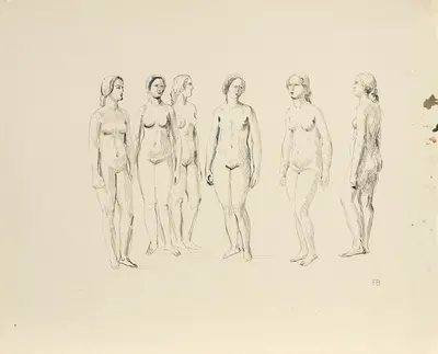 Sechs weibliche Akte by Franz Barwig the Elder, 1930 — digital art print download