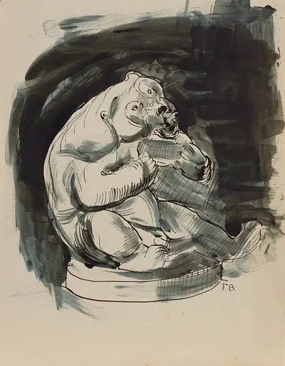 Sitzender malayischer Bär by Franz Barwig the Elder, 1910-1911 — digital art print download