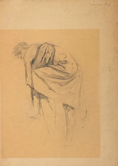 Figurenstudie einer sich nach links Bückenden by Franz Jaschke — digital art print download