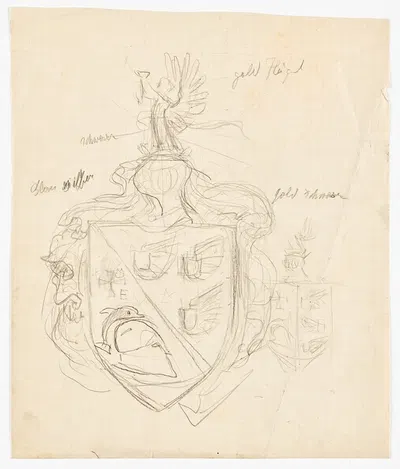Entwurf für ein Familienwappen. by Franz von Matsch, 1912 — digital art print download