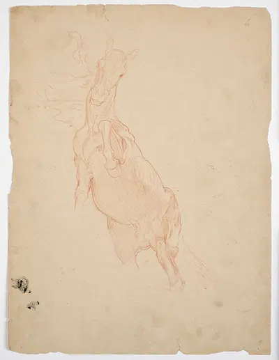Studien eines aufsteigenden Pferdes by Франц фон Матч, 1898-1901 — digital art print download