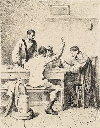 Soldaten beim Kartenspiel by Фридрих Фридлендер, 1880 — digital art print download