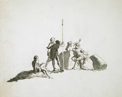 A Group of Five Turbaned Men by Гаэтано Гандольфи — digital art print download
