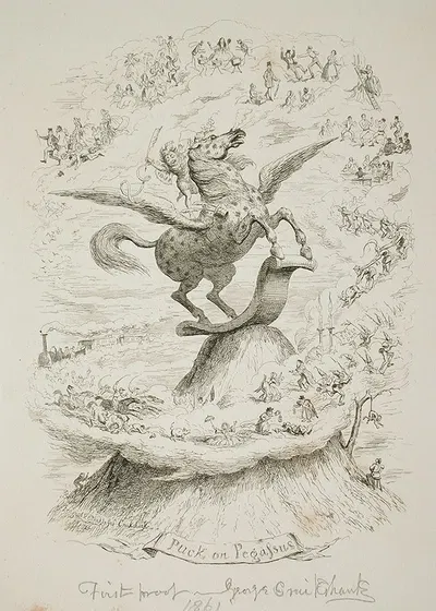 Пак на Пегасе by Джордж Круикшанк, 1861 — digital art print download