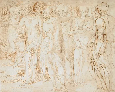 Scene from the Resurrection of Lazarus by Giovanni-Battista Franco — digital art print download