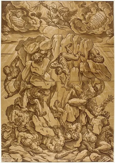 The Fall of the Giants by Гвидо Рени, 1641 — digital art print download