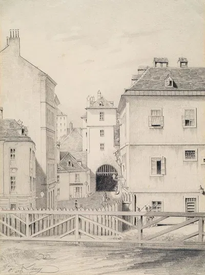 Das Neutor in Wien by Heinrich Lang, 1860 — digital art print download