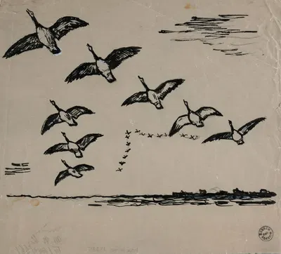 Klucz lecących ptaków by Иван Иванец, 1913-1940 — digital art print download