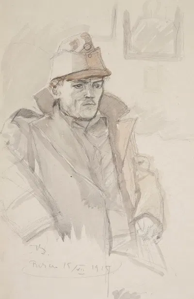 Studium portretowe oficera Legionu Ukraińskich Strzelców Siczowych (1914-1920) by Иван Иванец, 1914-1920 — digital art…