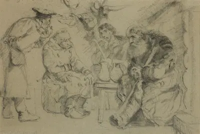 Exiles during a meal by Яцек Мальчевский, 1877 — digital art print download