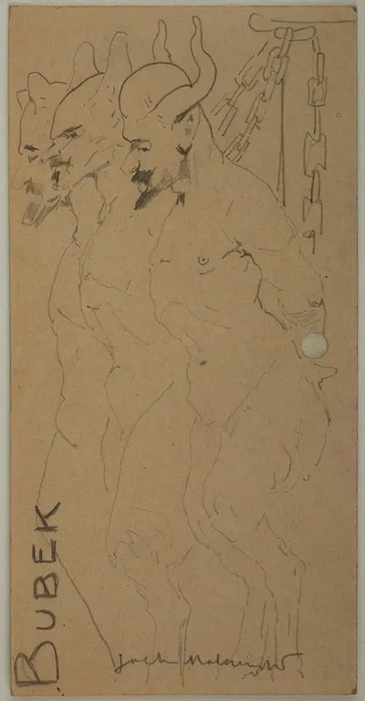 Malczewski, Wyczółkowski and Axentowicz as fauns by Яцек Мальчевский, 1902 — digital art print download