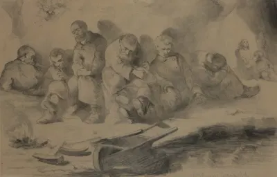 Study for the painting 'Sunday in the mine' by Яцек Мальчевский, 1877 — digital art print download
