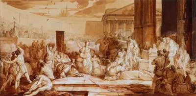 Titus Quincticus Flaminius Granting Liberty to Greece at the Isthmian Games by Жан Пьер Сент-Ур, 1780 — digital art print…
