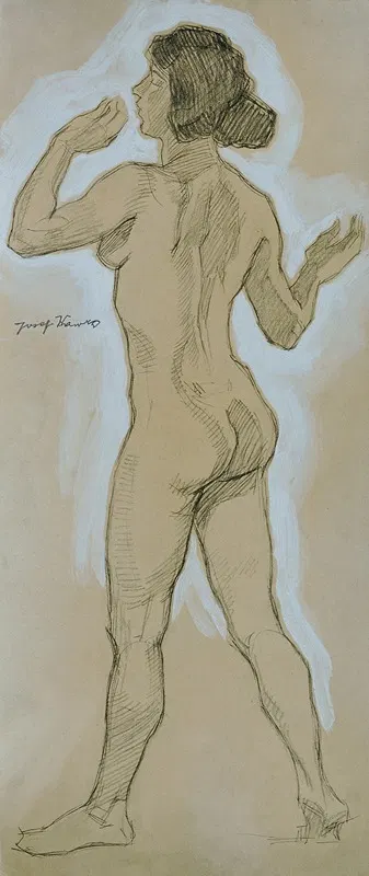 Rückenakt, Kopf nach links by Йозеф Вавра, 1925 — digital art print download