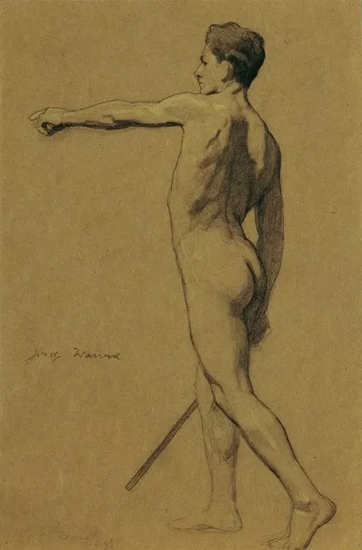 Stehender männlicher Akt by Йозеф Вавра, 1917 — digital art print download