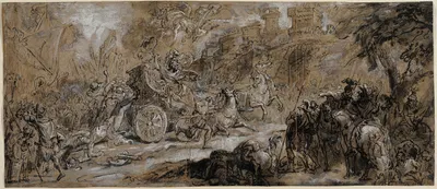 Achilles Dragging the Body of Hector by Жозеф Парросель, 1700 - 1799 — digital art print download