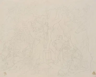 Szene aus der Christophoruslegende by Иосиф фон Фюрих, 1867 — digital art print download