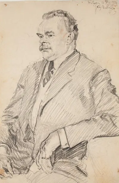 Portrait of a Freiburg man by Józef Mehoffer, 1928 — digital art print download