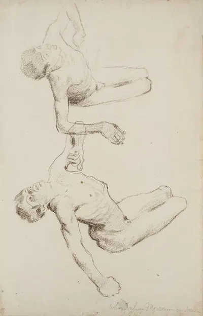 Studies on the character of St. Sebastian by Józef Mehoffer, 1898 — digital art print download