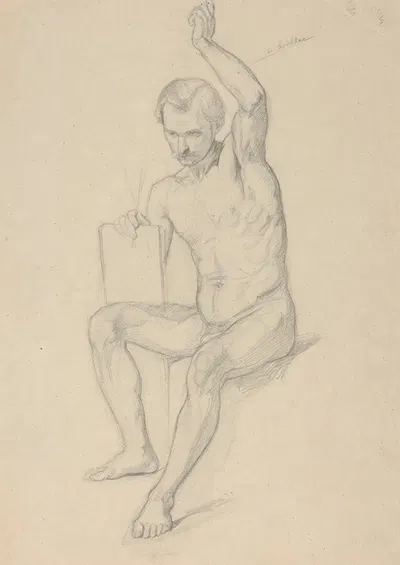 Nude study for the figure of the Prophet Isaiah in the painting 'The Immaculate Conception of the Blessed Virgin Mary' by…