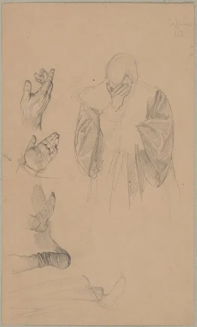 Study to an unidentified figural composition by Юзеф Симмлер, 1856 — digital art print download