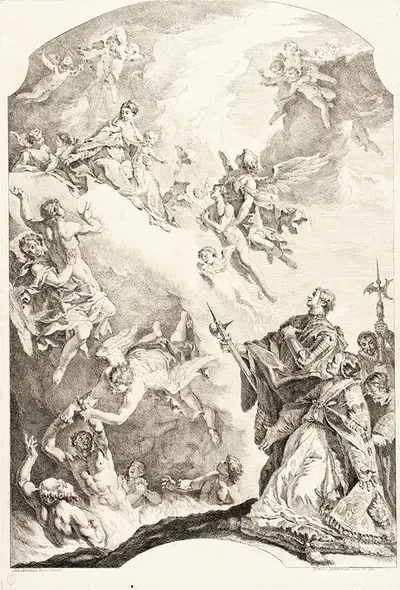 Pope Gregory the Great and Saint Vitale Interceding for the Souls in Purgatory by Себастьяно Риччи — digital art print…