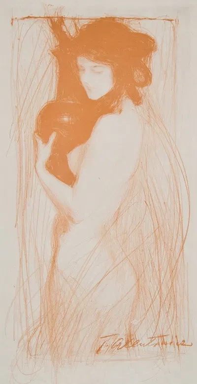 Young Woman with a Vase by Teodor Axentowicz — digital art print download