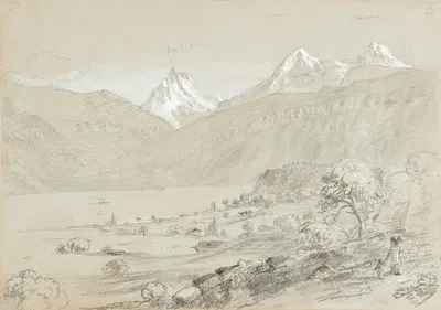 Landscape with Jungfrau by Томас Коул, 1841 — digital art print download