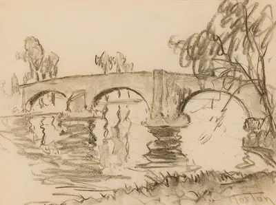 Pink Bridge, Sonning by Уильям Самуэль Хортон — digital art print download