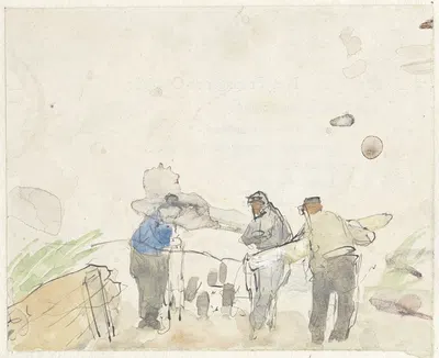 Drie werklieden by Adolf le Comte, 1860 - 1921 — digital art print download