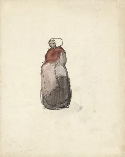 Staande boerin by Adolf le Comte, 1860 - 1921 — digital art print download