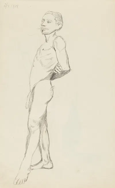 akt stojącego mężczyzny by Adolf Sternschuss, 1908 — digital art print download