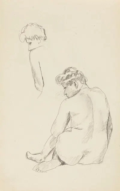 dwa akty siedzącej kobiety by Adolf Sternschuss, 1908 — digital art print download