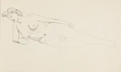 akt leżącej na boku kobiety by Adolf Sternschuss, 1908 — digital art print download