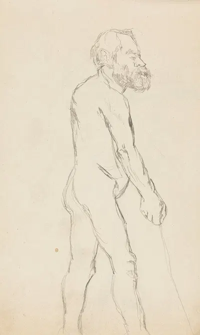 akt stojącego brodatego mężczyzny by Adolf Sternschuss, 1908 — digital art print download