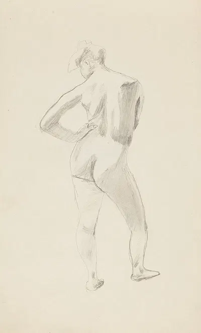 akt stojącej kobiety by Adolf Sternschuss, 1908 — digital art print download