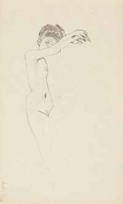 półakt stojącej kobiety by Adolf Sternschuss, 1909 — digital art print download
