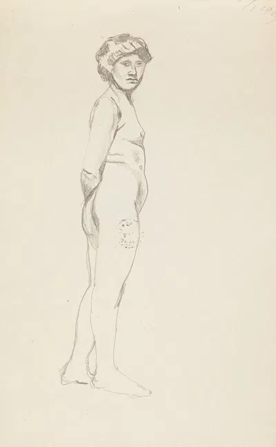 akt stojącej kobiety by Adolf Sternschuss, 1909 — digital art print download