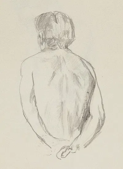 półakt stojącego tyłem mężczyzny by Adolf Sternschuss, 1909 — digital art print download
