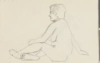 akt siedzącej kobiety by Adolf Sternschuss, 1909 — digital art print download