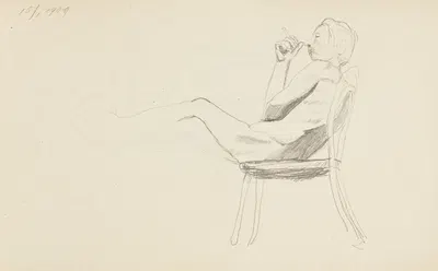 akt siedzącego mężczyzny by Adolf Sternschuss, 1909 — digital art print download