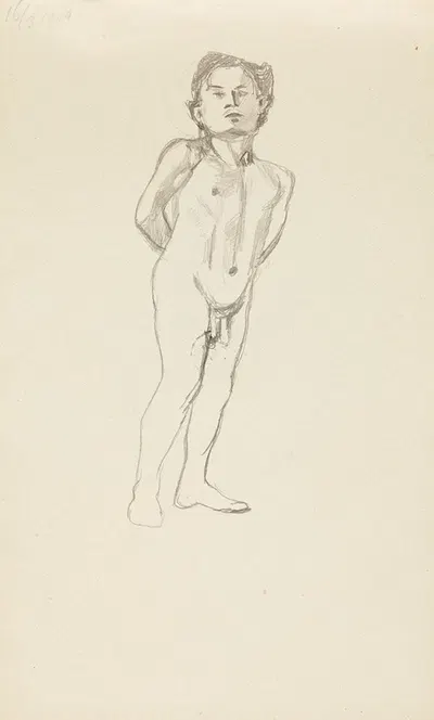 akt stojącego mężczyzny by Adolf Sternschuss, 1909 — digital art print download