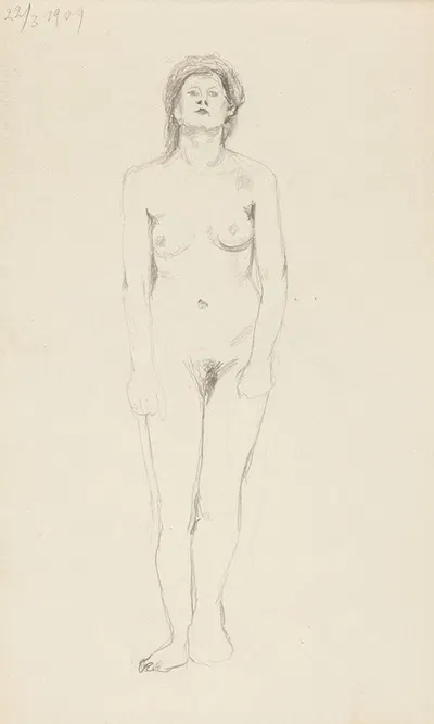 akt stojącej kobiety by Adolf Sternschuss, 1909 — digital art print download