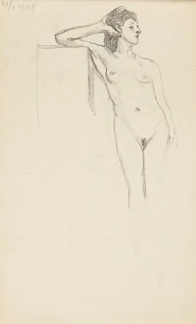 akt stojącej kobiety by Adolf Sternschuss, 1909 — digital art print download