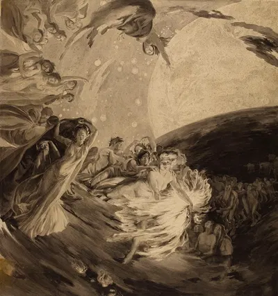 La Vérité entraînant les sciences à sa suite répand sa lumière sur les hommes by Альбер Безнар, 1889-1892 — digital art…