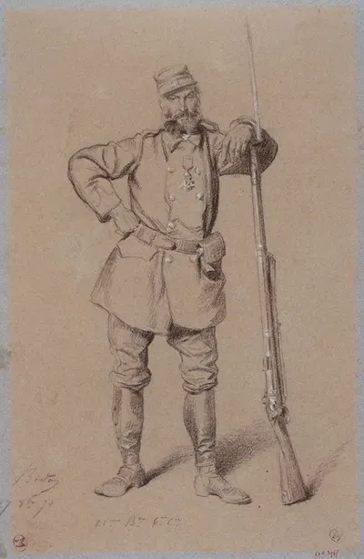 Portrait de Ed. Guérin pendant le siège de Paris. by Alexandre Bida, 1870 — digital art print download
