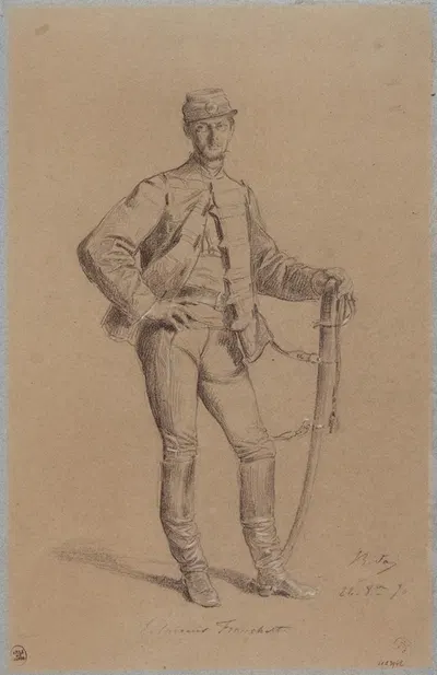 Portrait de M. Bréton pendant le siège de Paris. by Alexandre Bida, 1870 — digital art print download