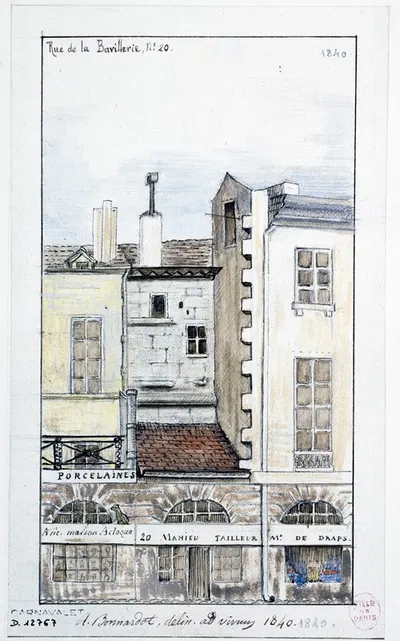 Restes de l'ancien bâtiment extérieur du Palais, côté de la rue de la Barillerie by Альфред Боннардо, 1801 - 1900 — digital…