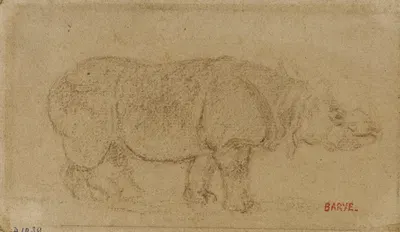 Rhinocéros by Антуан-Луи Барье — digital art print download