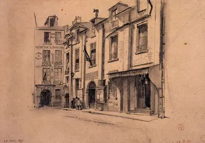Ancien hôtel du Chevalier du Guet (mairie du 4ème arrondissement), rue Jean Lantier. by Огюст-Себастьен Бенар, 1855 —…